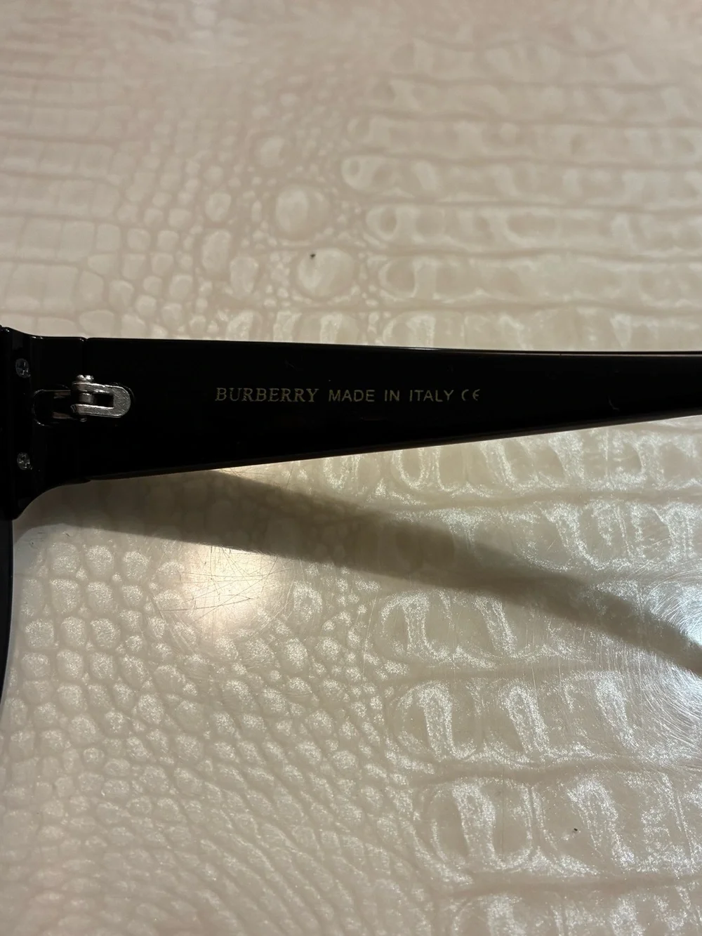Burberry Black Shield Sunglasses with Signature Striped Temples - Picture 7 of 13